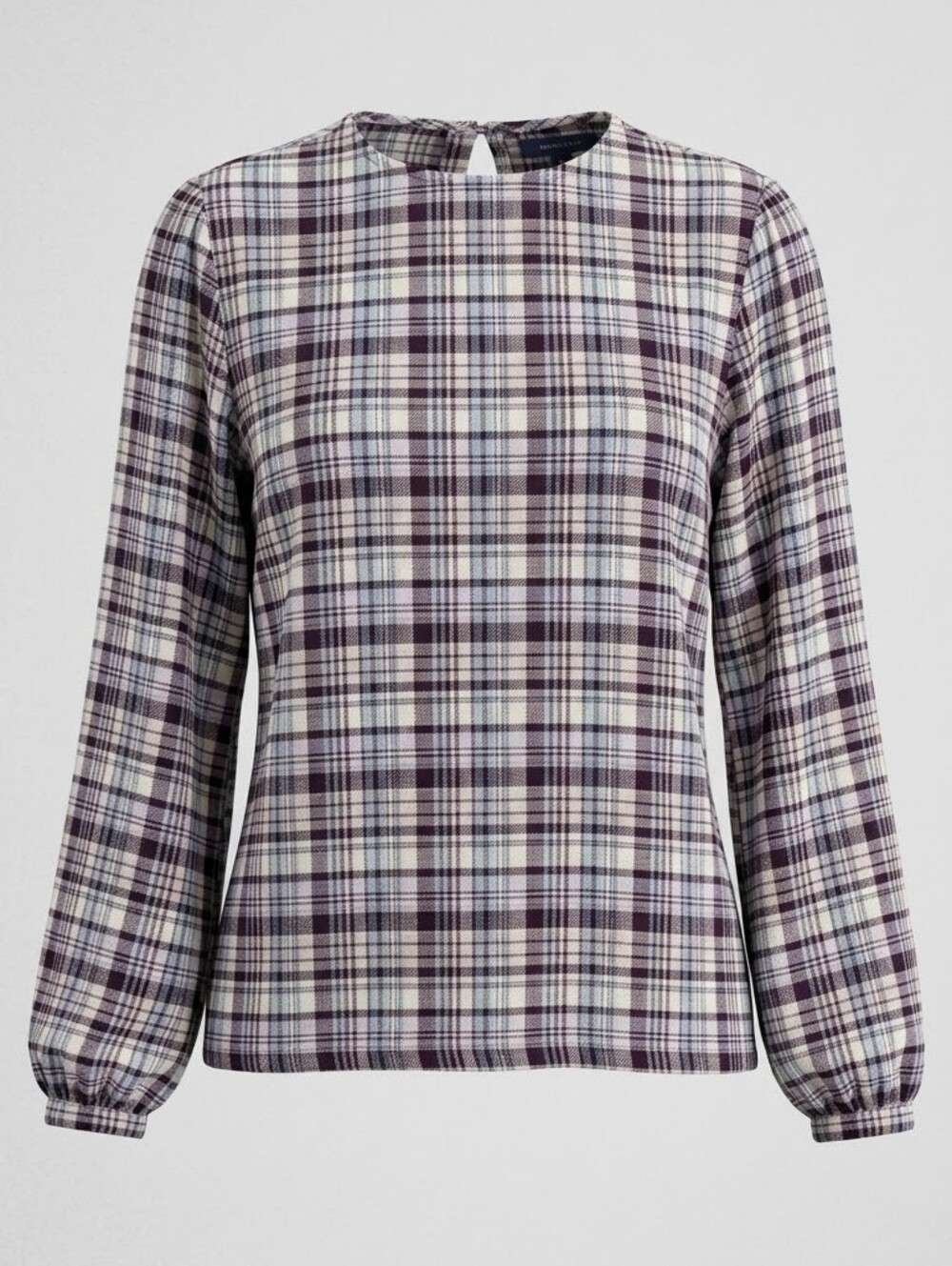 Chaps Purple Blue Long Sleeve Plaid Women Casual Relaxed academic Romantic Top L